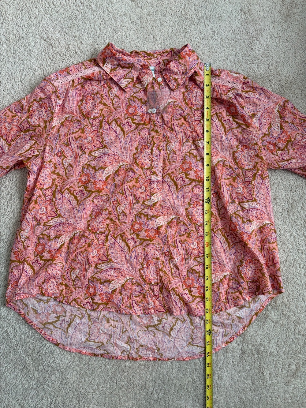Sundance NWOT Poppy Bloom Paisley Women's Pullover Shirt Blouse Size Petite Med - Picture 8 of 9